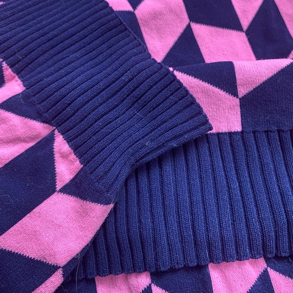 ASOS Boxy chevron Sweater in Pink and Navy - Picture 4 of 4